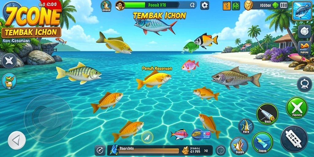 Tampilan gameplay Tembak Ikan yang seru dan mendebarkan di 7CONE.