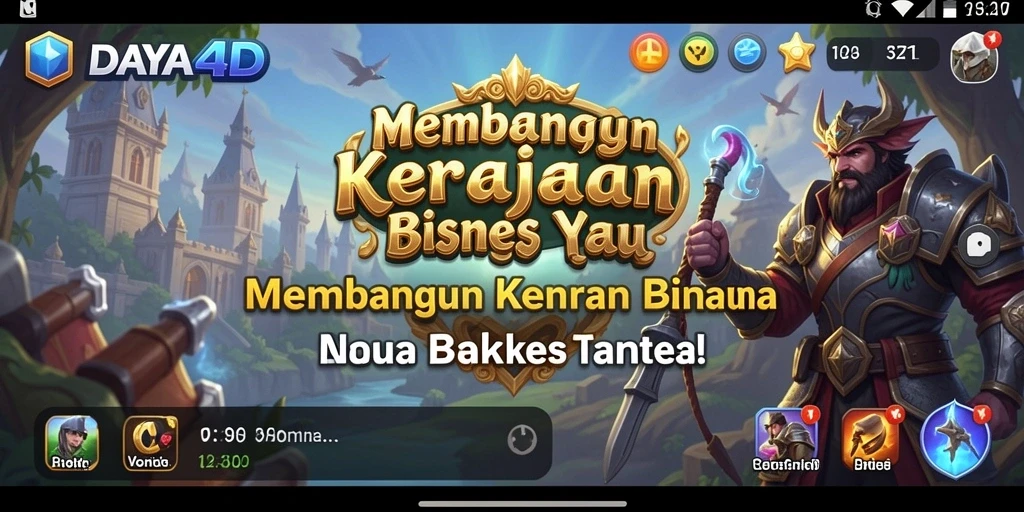 Tampilan gameplay <strong>DAYA4D</strong> yang menggambarkan manajemen bisnis yang seru.