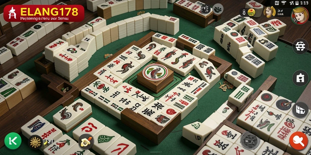 Tampilan menarik gameplay ELANG178 dalam permainan Mahjong.