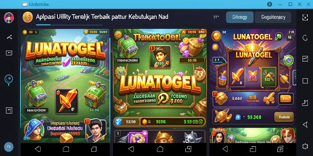 Tampilan antarmuka LUNATOGEL yang intuitif dan menarik.