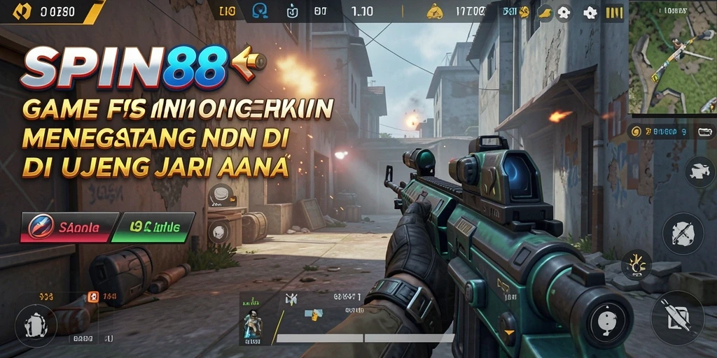 Screenshot SPIN88 menampilkan aksi gameplay FPS yang mendebarkan.