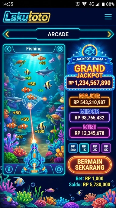 Tampilan antarmuka aplikasi lakutoto yang user-friendly.